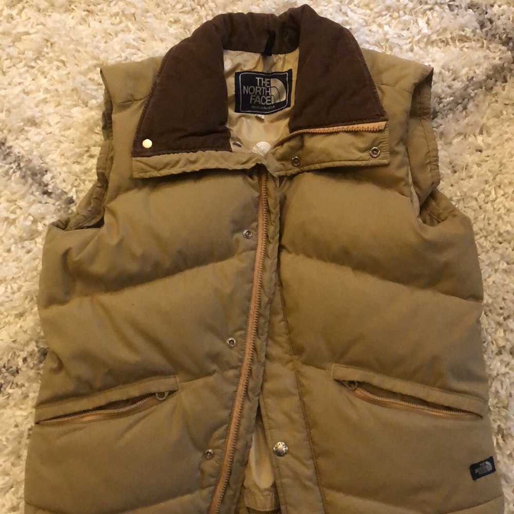 North Face light brown down vest EXCELLENT SHAPE!